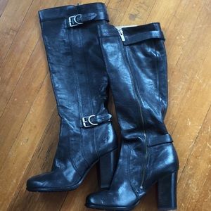 Frye black knee high moto boots size 8 medium